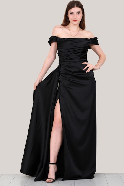 Kadın Saten Uzun Abiye