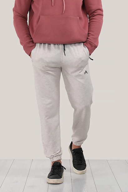 Erkek Paçası Lastikli Eşofman Altı Krem