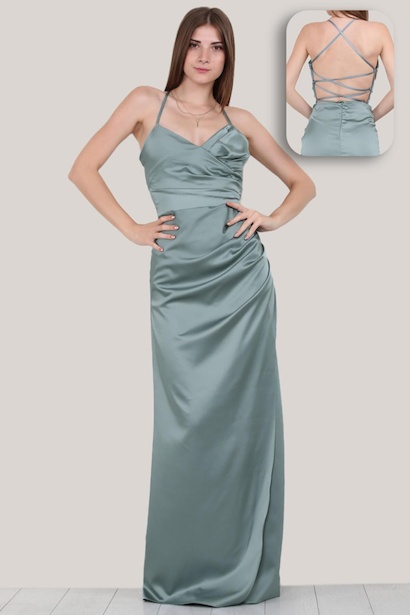 Kadın Uzun Saten Abiye