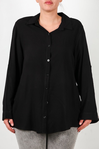 Büyük Beden Gömlek Siyah  Siyah 6