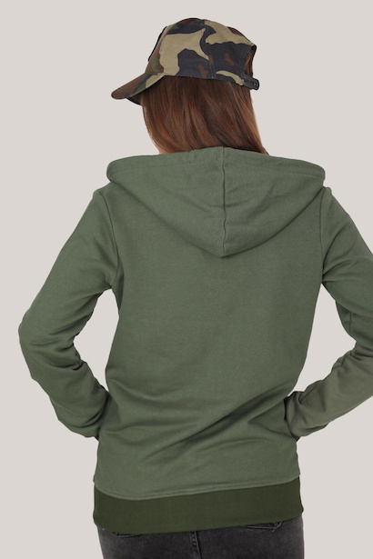 Kadın Fermuarlı Sweat Haki 4