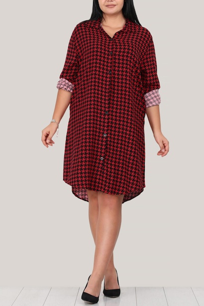 Büyük Beden Kısa Gömlek Elbise