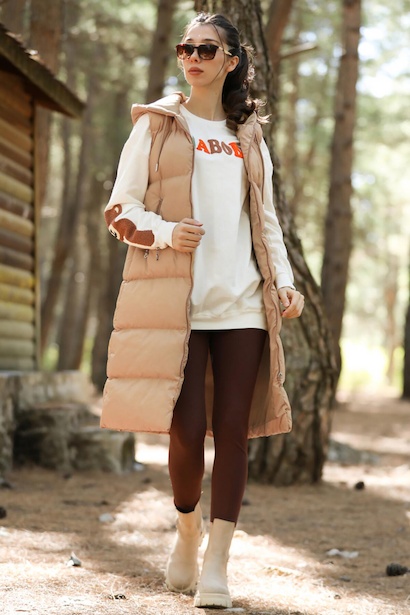 Kadın Uzun Şişme Yelek