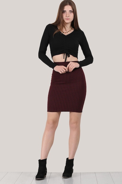 Kadın Kısa Kaşe Etek