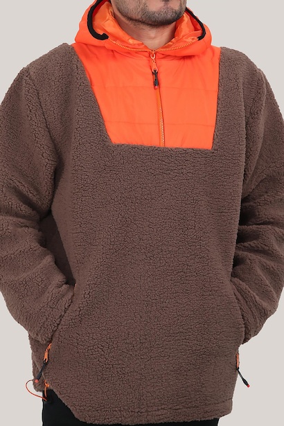 Erkek Peluş Kapşonlu Sweat