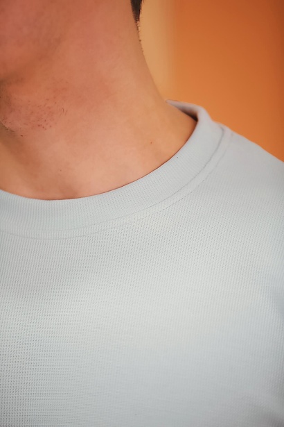 Erkek Bisiklet Yaka Sweat Gri 4