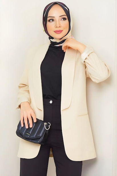 Kadın Mendil Yaka Blazer Ceket