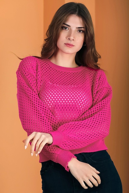 Kadın Delikli Triko Bluz