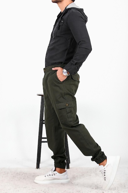 Erkek Paça Lastikli Kargo Pantolon