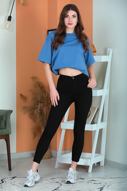 Kadın Dar Paça Pantolon Siyah