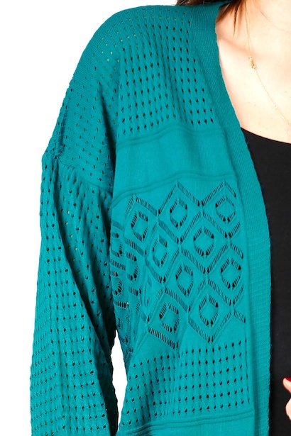 Kadın Delikli Hırka Petrol 6