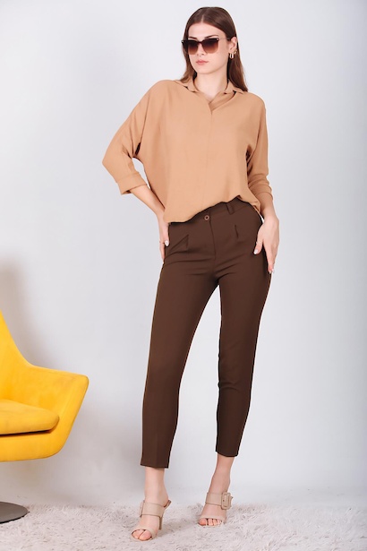 Kadın Çift Düğmeli Pantolon