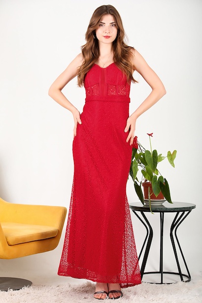Kadın Dantel Uzun Abiye