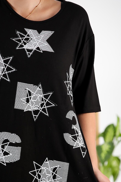 Büyük Beden Bluz Siyah 6