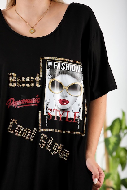 Büyük Beden Bluz Siyah 6