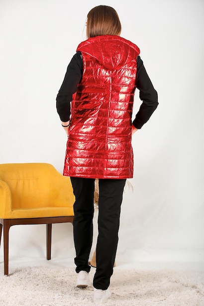 Kadın Üçlü Yelekli Eşofman Takımı Kırmızı 6