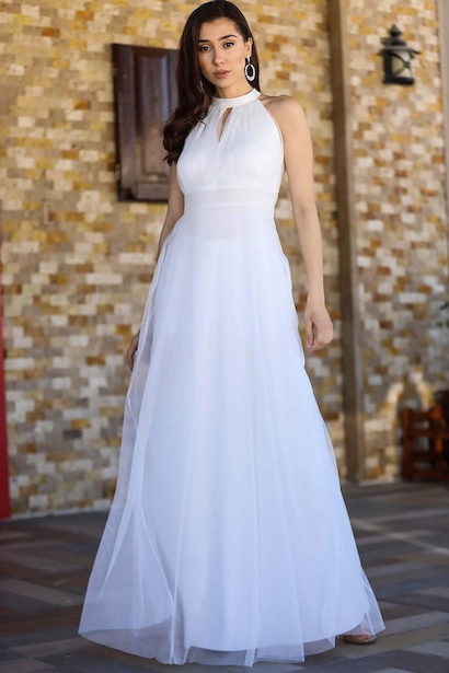 Kadın Tüllü Uzun Abiye