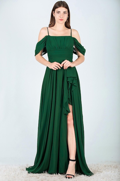 Kadın Şifon Uzun Abiye Elbise