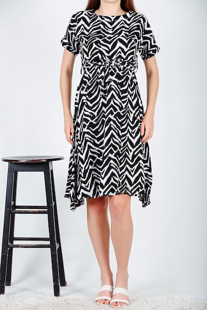 Kadın Viskon Duble Kol Elbise Siyah 6