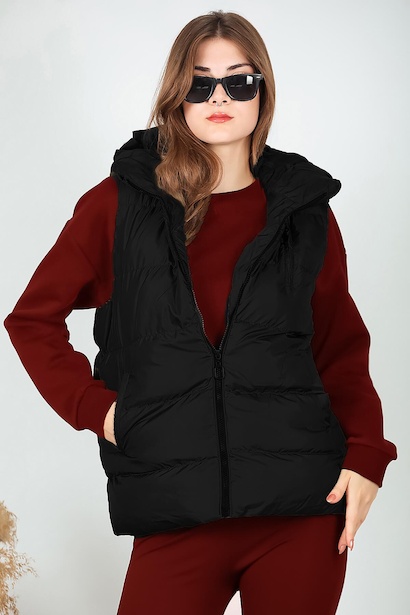 Kadın Kapşonlu Şişme Yelek