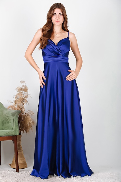 Kadın Uzun Saten Abiye