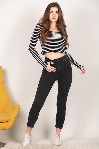 Kadın Mom Jeans Pantolon