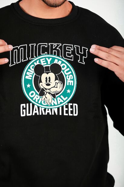 Erkek Bisiklet Yaka Sweat  Siyah 9