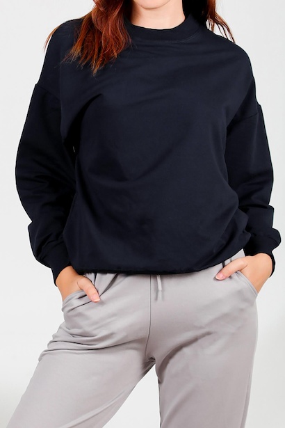 İki İplik Sıfır Yaka Sweat