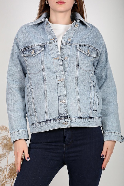 Kadın Oversize Kot Ceket Kot 6