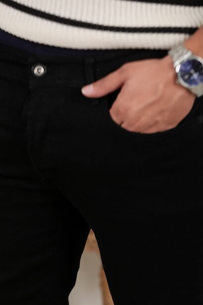 Erkek Kot Pantolon  Siyah 6