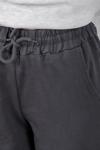 Kadın Futter Paça Laastikli Eşofman Füme 9