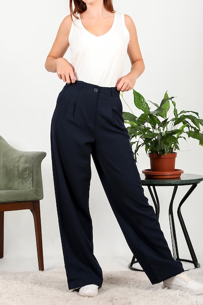 Kadın Çift Pileli Palazzo Pantolon