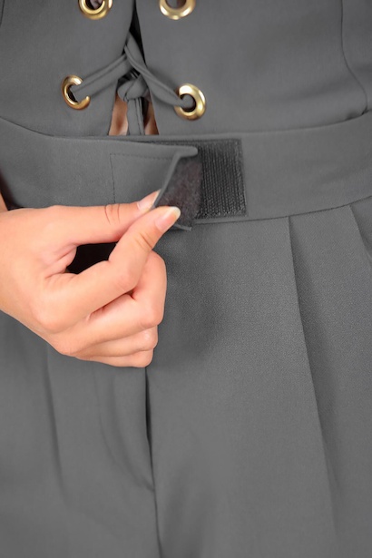 Kadın Cırtlı Paça Pantolon Füme 6