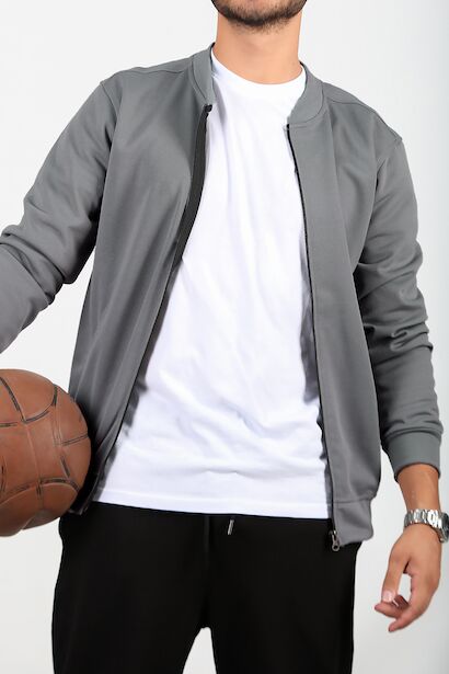 Erkek Fermuarlı Kolej Ceket 