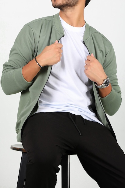 Erkek Fermuarlı Kolej Ceket