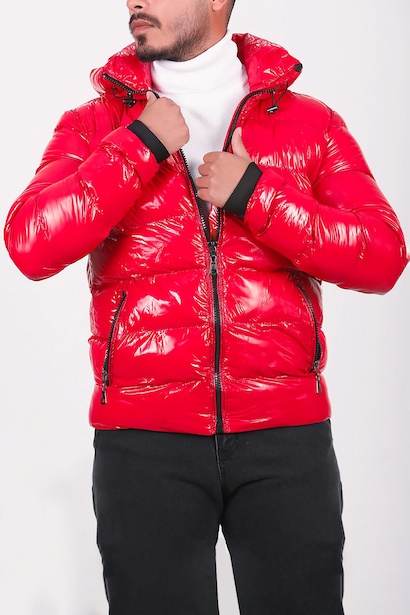 Erkek Parlak Şişme Mont