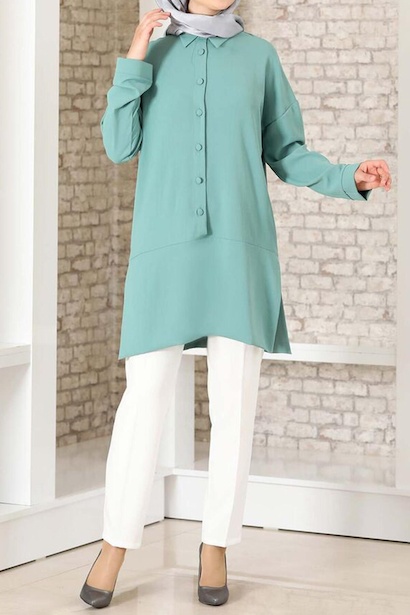 Kadın Düğmeli Tunik