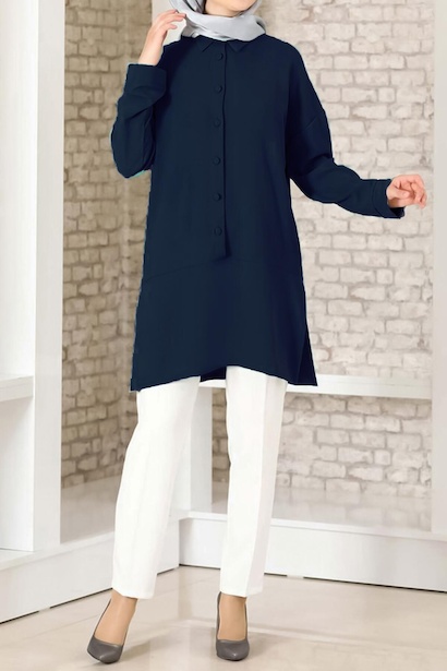 Kadın Düğmeli Tunik