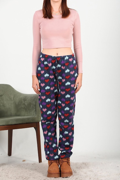 Kadın Polar Pijama Koyu Lacivert 6