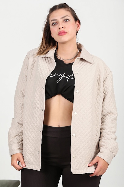 Büyük Beden Kapitone Mont