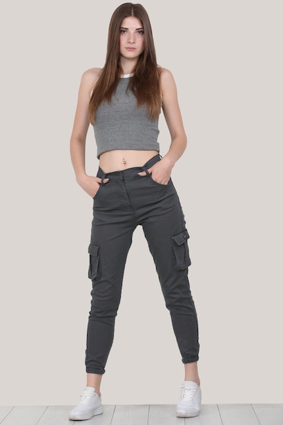 Kadın Cepli Kargo Pantolon