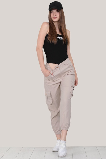 Kadın Cepli Kargo Pantolon