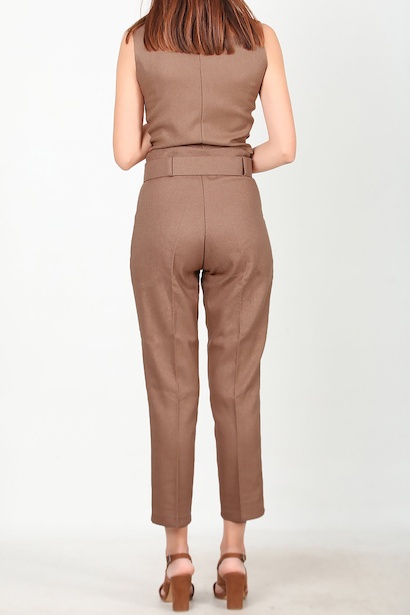 Kadın Kemerli  Havuç Pantolon Camel Camel 6