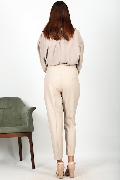 Kadın Yüksek Bel Bilek Boy Pantolon Taş Taş 6