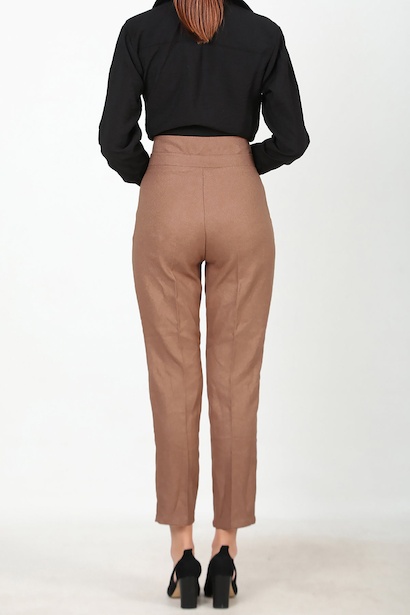 Kadın Kendinden Kemerli Pantolon Camel Camel 6