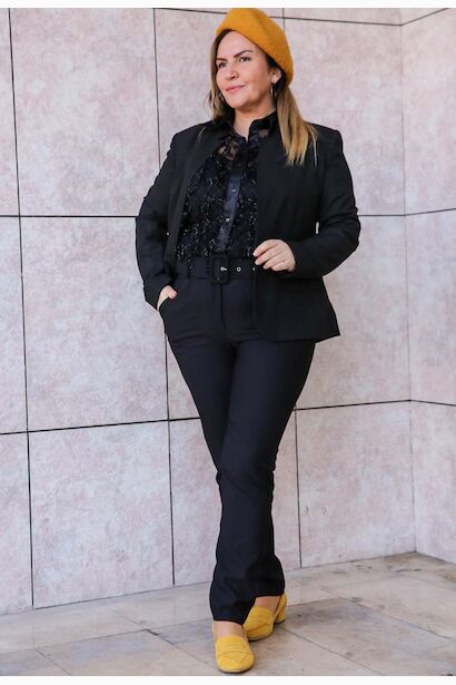 Büyük Beden Kemerli Pantolon 