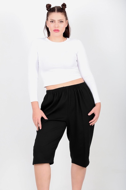 Büyük Beden Kapri Siyah