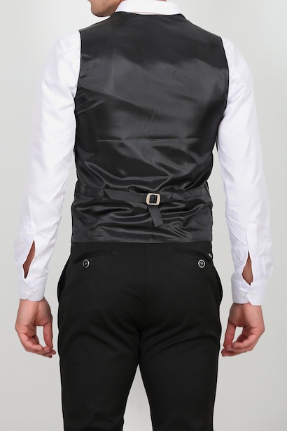 Erkek Kumaş Yelek Siyah Siyah 6