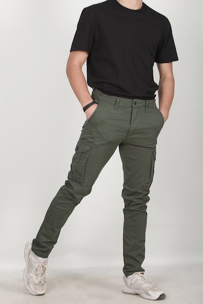 Erkek Kargo Cepli Pantolon Haki