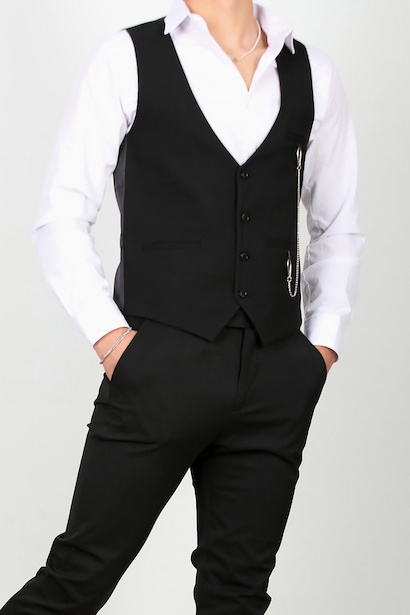 Erkek Kumaş Yelek Siyah